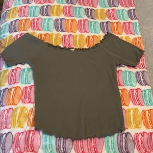green off the shoulder top
